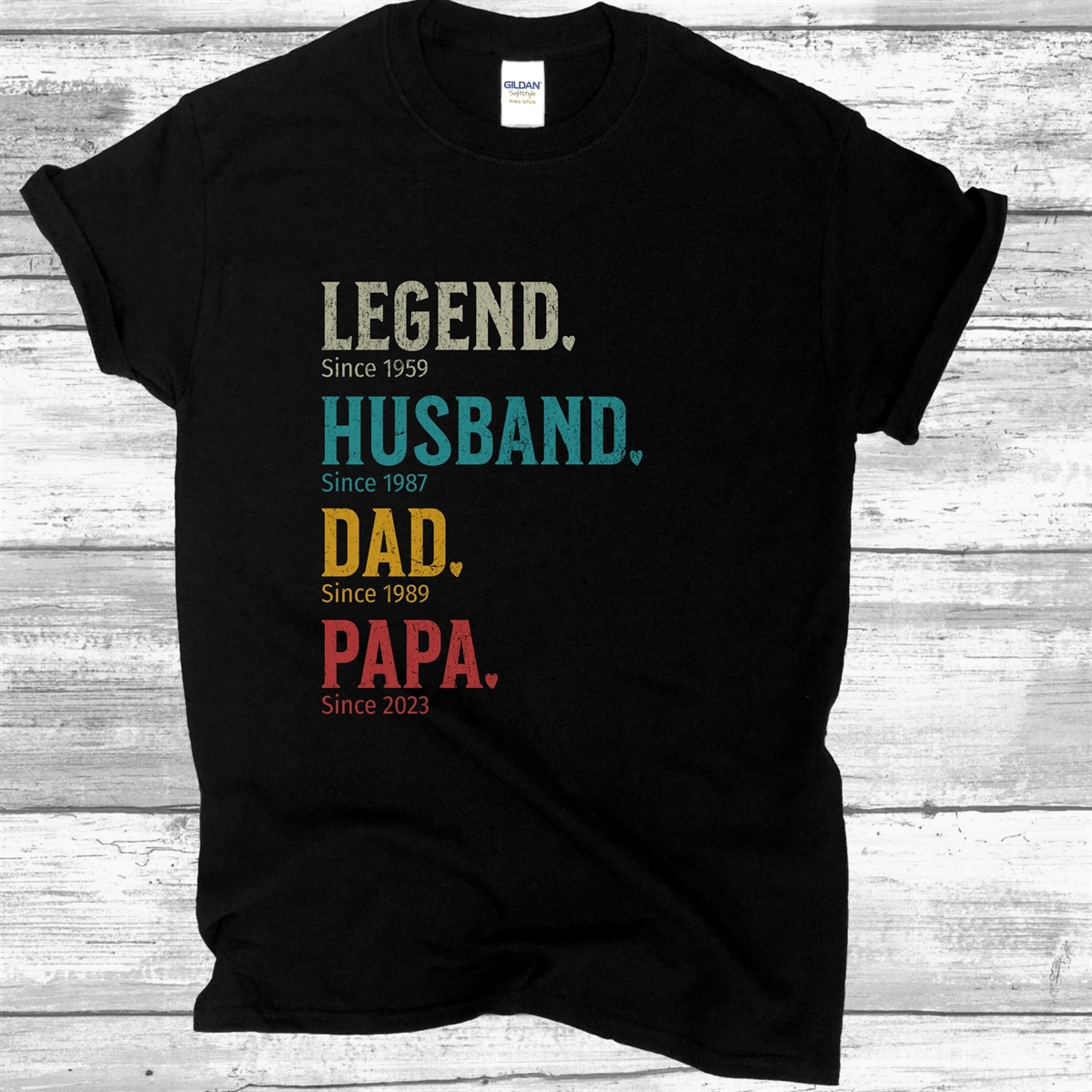 Legend Husband Daddy Papa Customized Shirt Dad Birthday T-shirt Gift For Men Father’s Day Tee For Grandpa