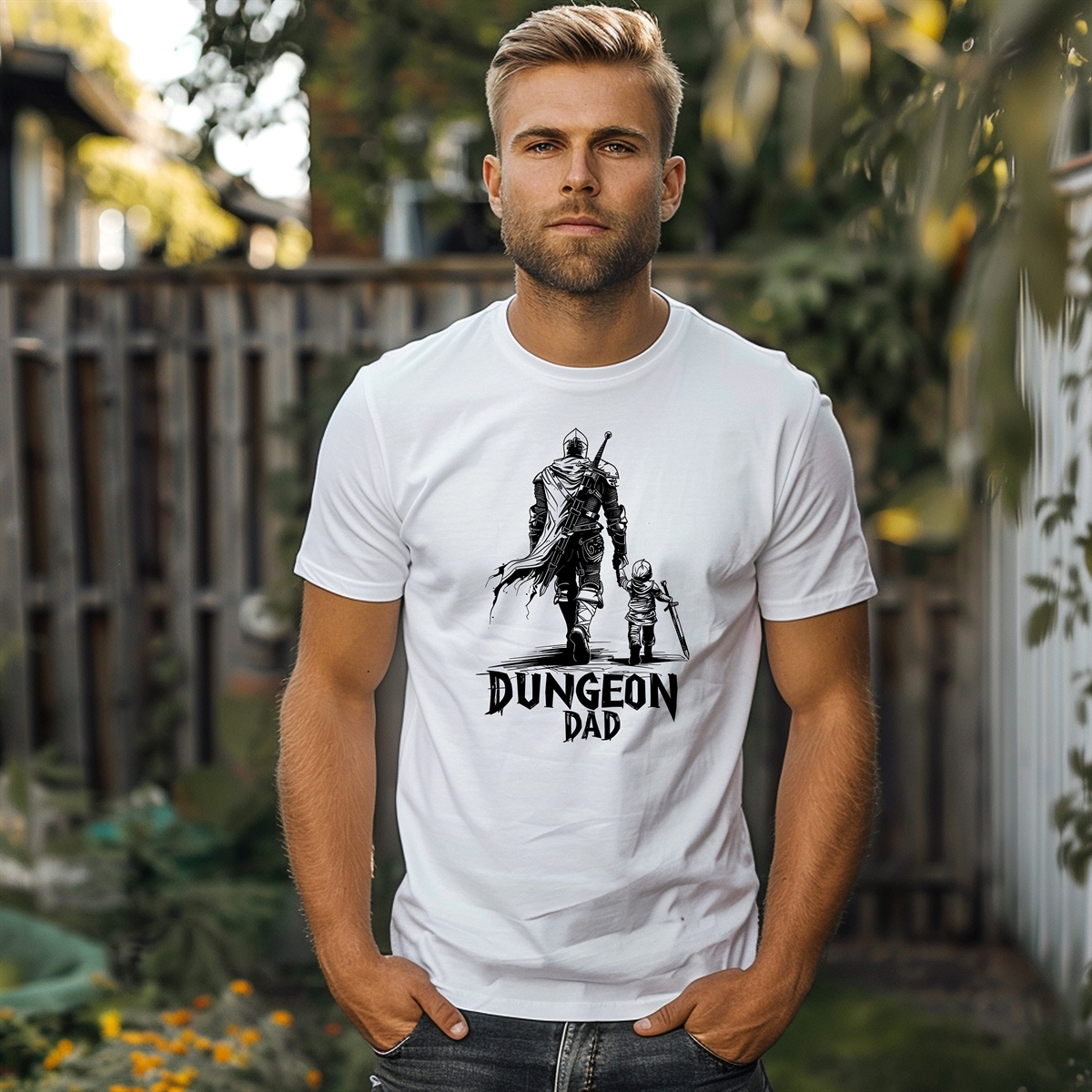 Dungeon Dad T-shirt Fun Dnd Tee Ttrpg Gift Dungeons And Dragons Clothing For Father’s Day Or Birthday