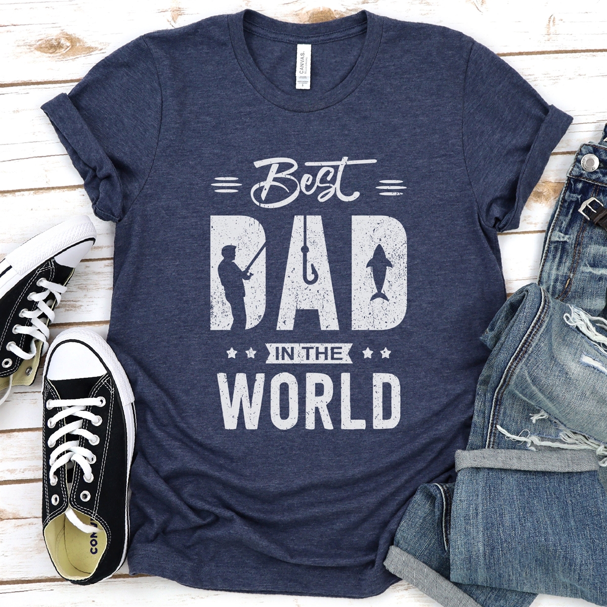 Best Dad In The World Funny Fishing Shirt – Gift For Him Husband Dad Gift Idea