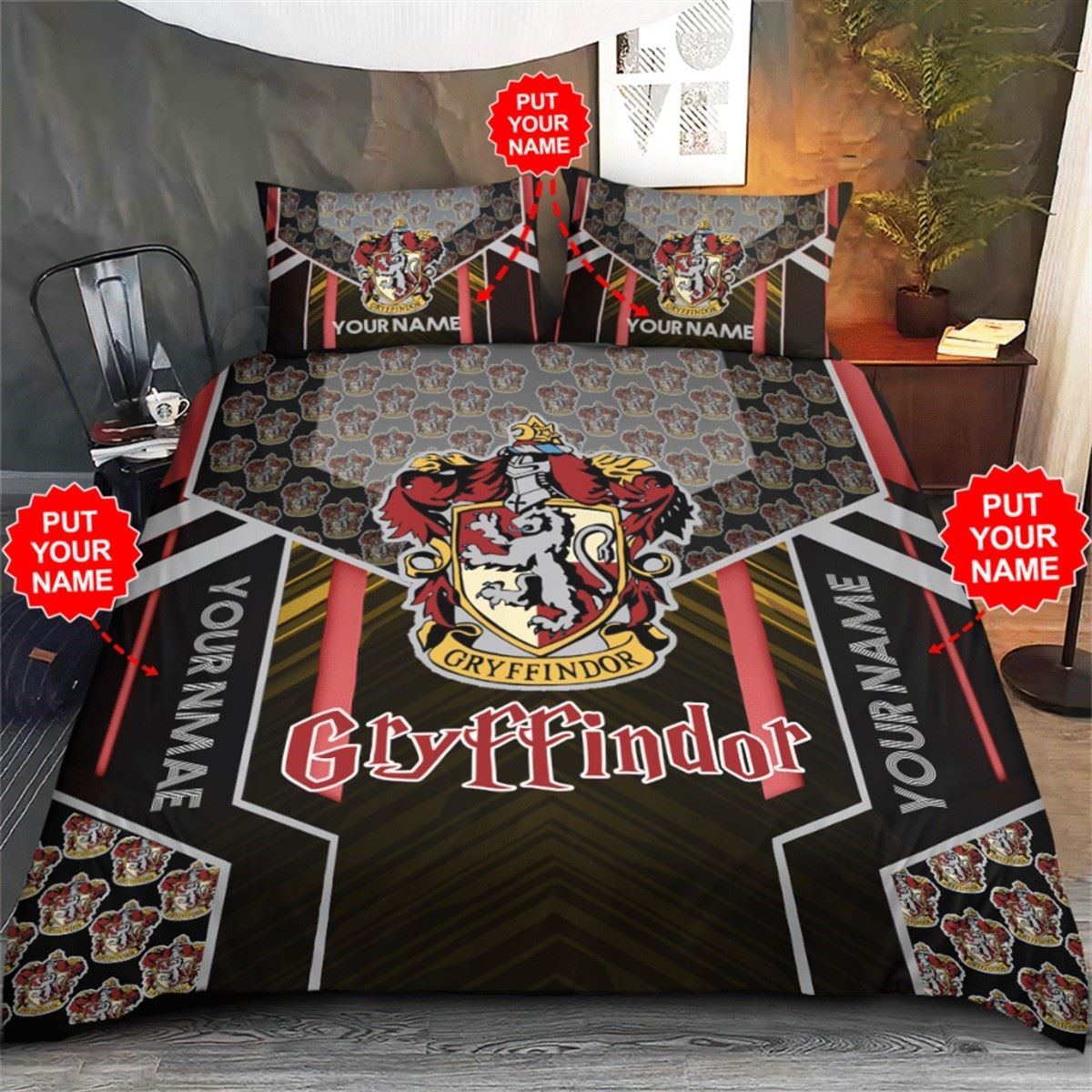 Hogwarts School Gryffindor Harry Potter Personalized Bedding Set