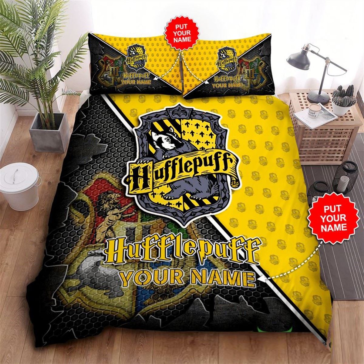 Personalized Harry Potter Hufflepuff Style Bedding Set