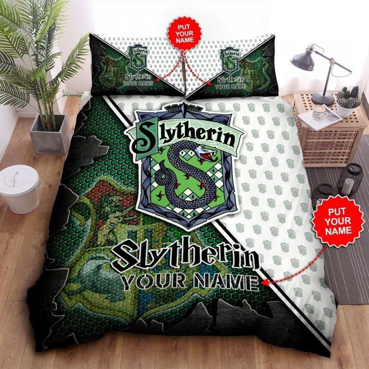 Slytherin Hogwarts School Harry Potter Personalized Bedding Set