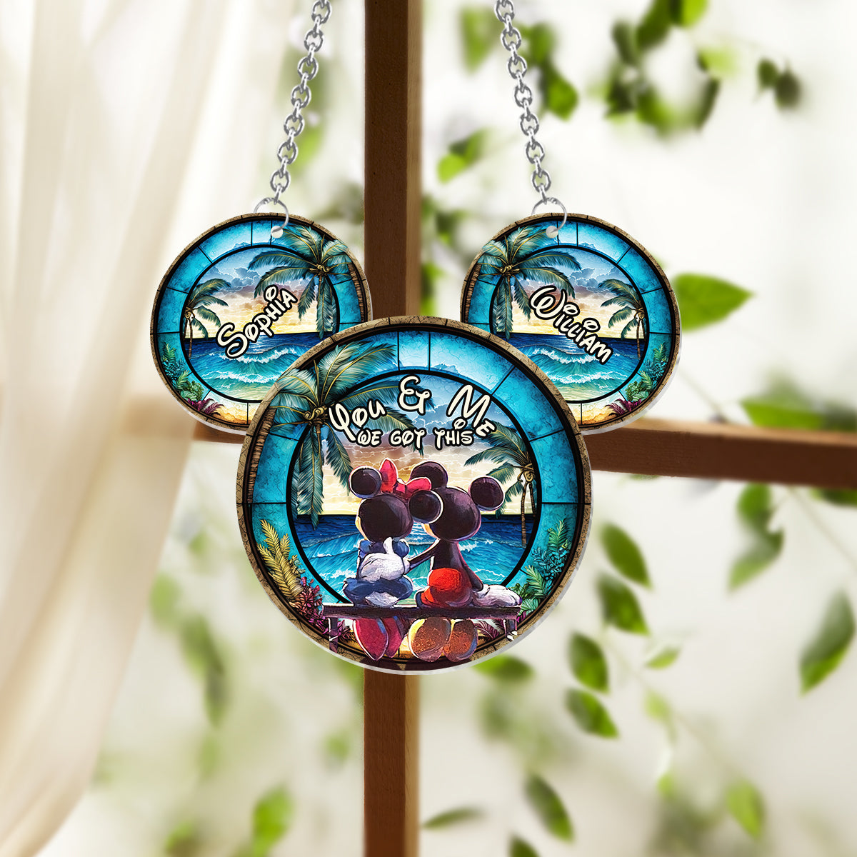 Personalized You & Me We Got This Mouse Suncatcher Window Hanging Ornament