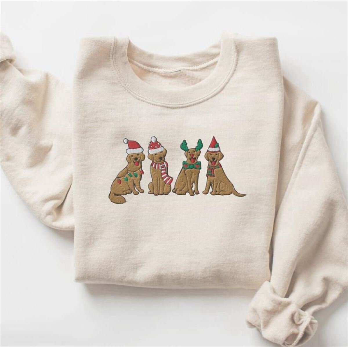 Christmas Embroidered Dog Sweatshirt