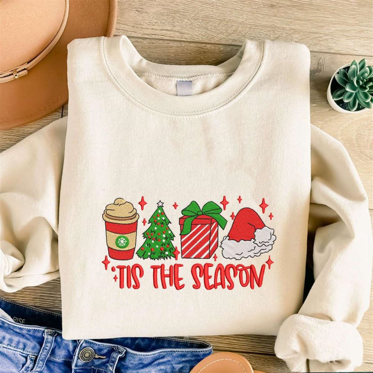 Christmas Embroidered Sweatshirt For The Holiday Season