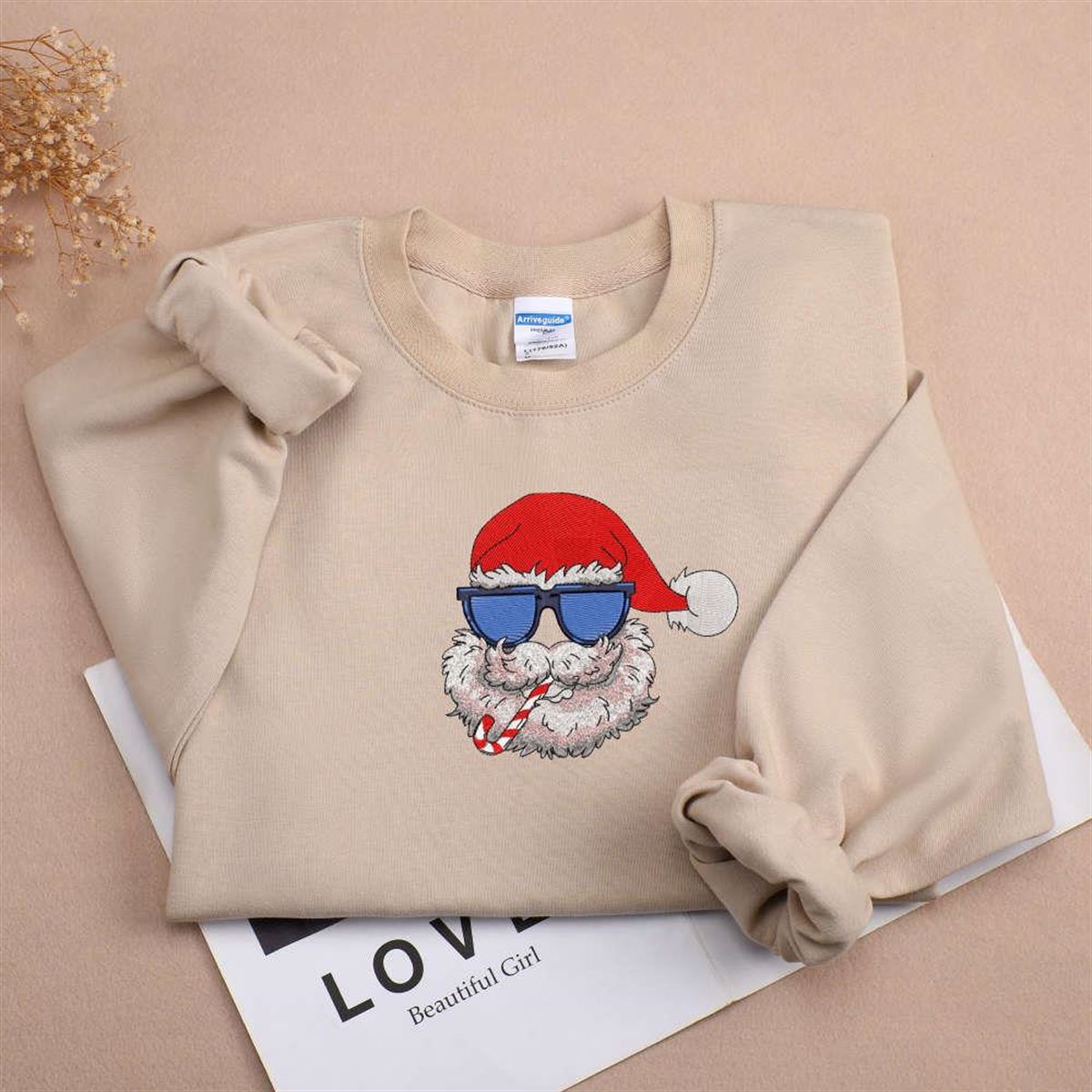 Christmas Embroidered Sweatshirt Trendy Holiday Apparel