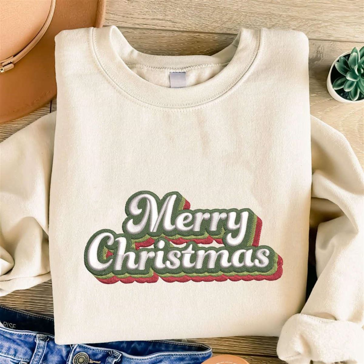 Christmas Embroidered Sweatshirt