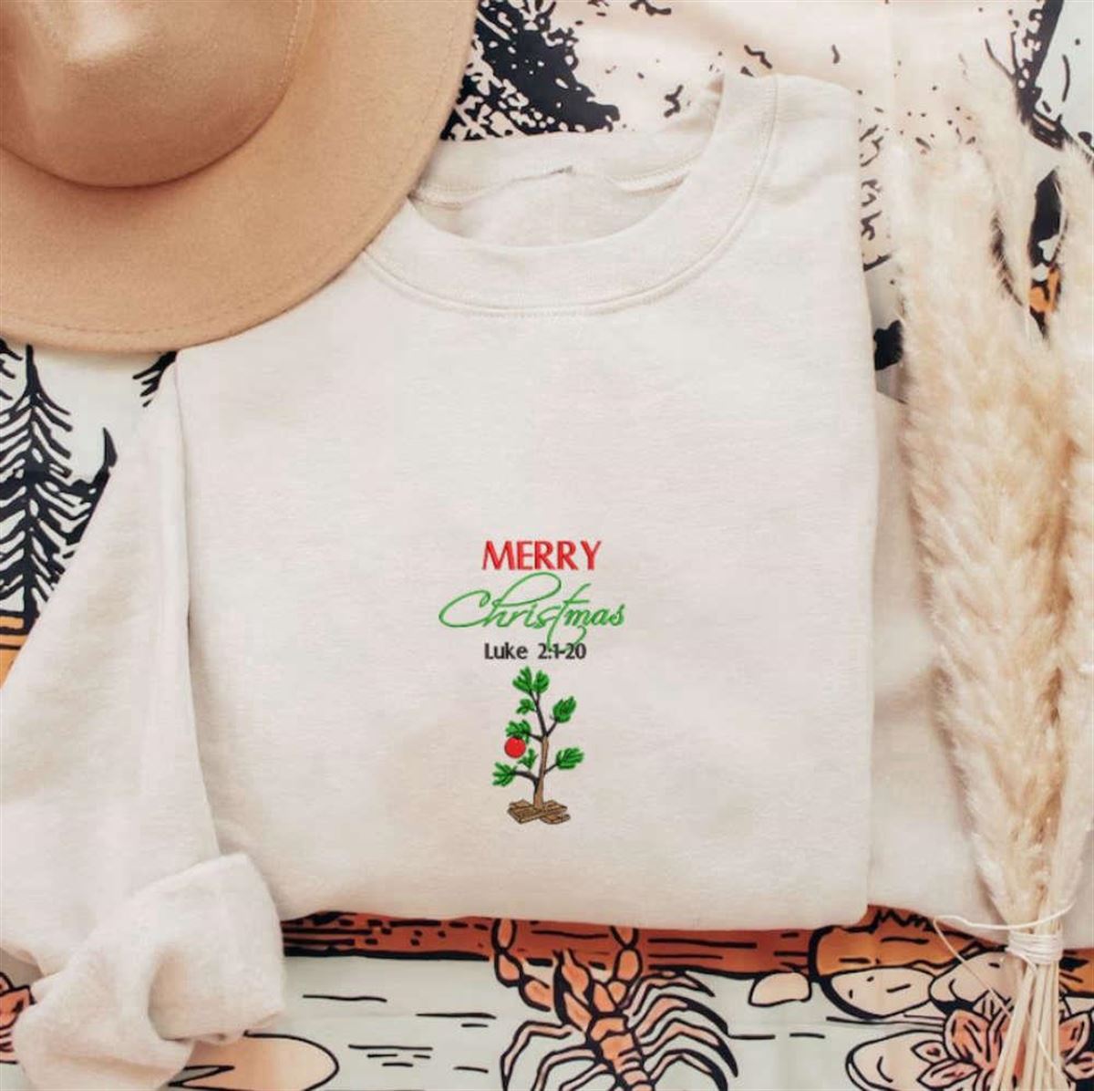 Christmas Embroidery Sweatshirt With Luke Design