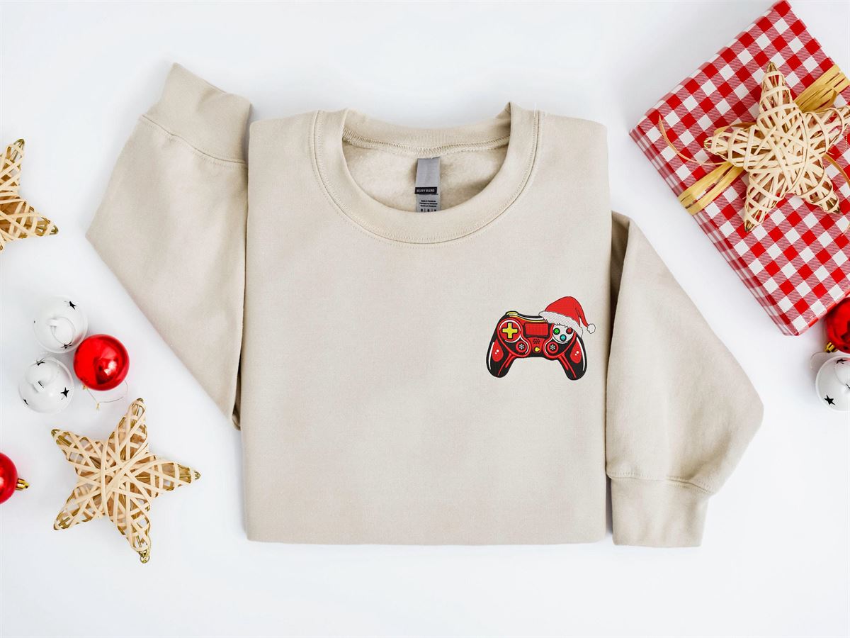 Christmas Gaming Sweatshirt Embroidered