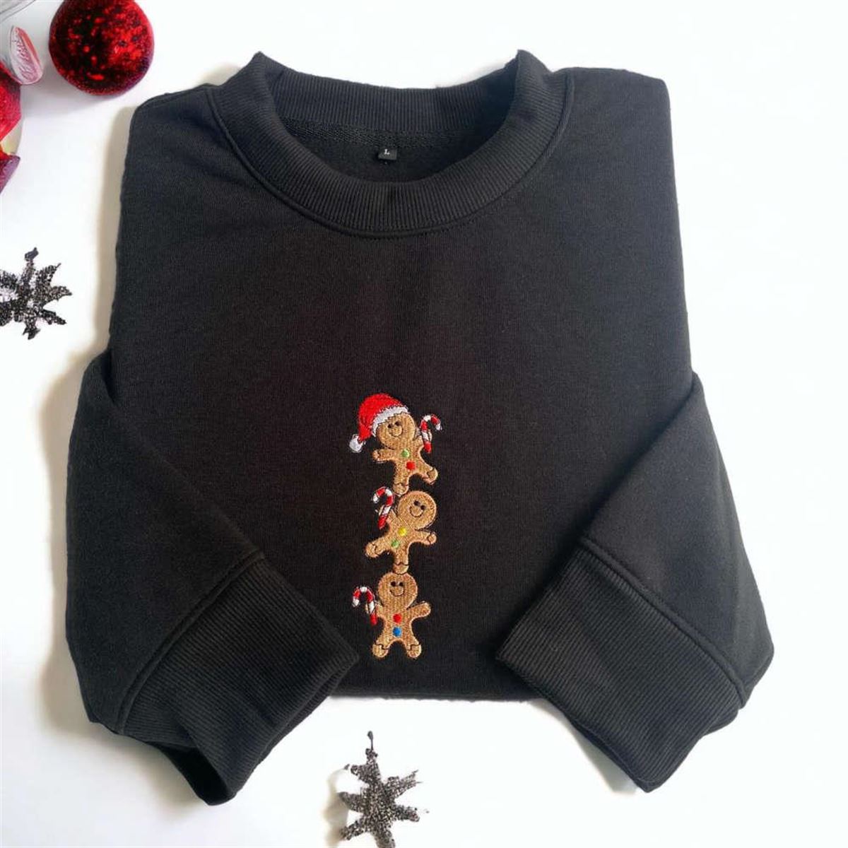 Christmas Gingerbread Sweatshirt Embroidered