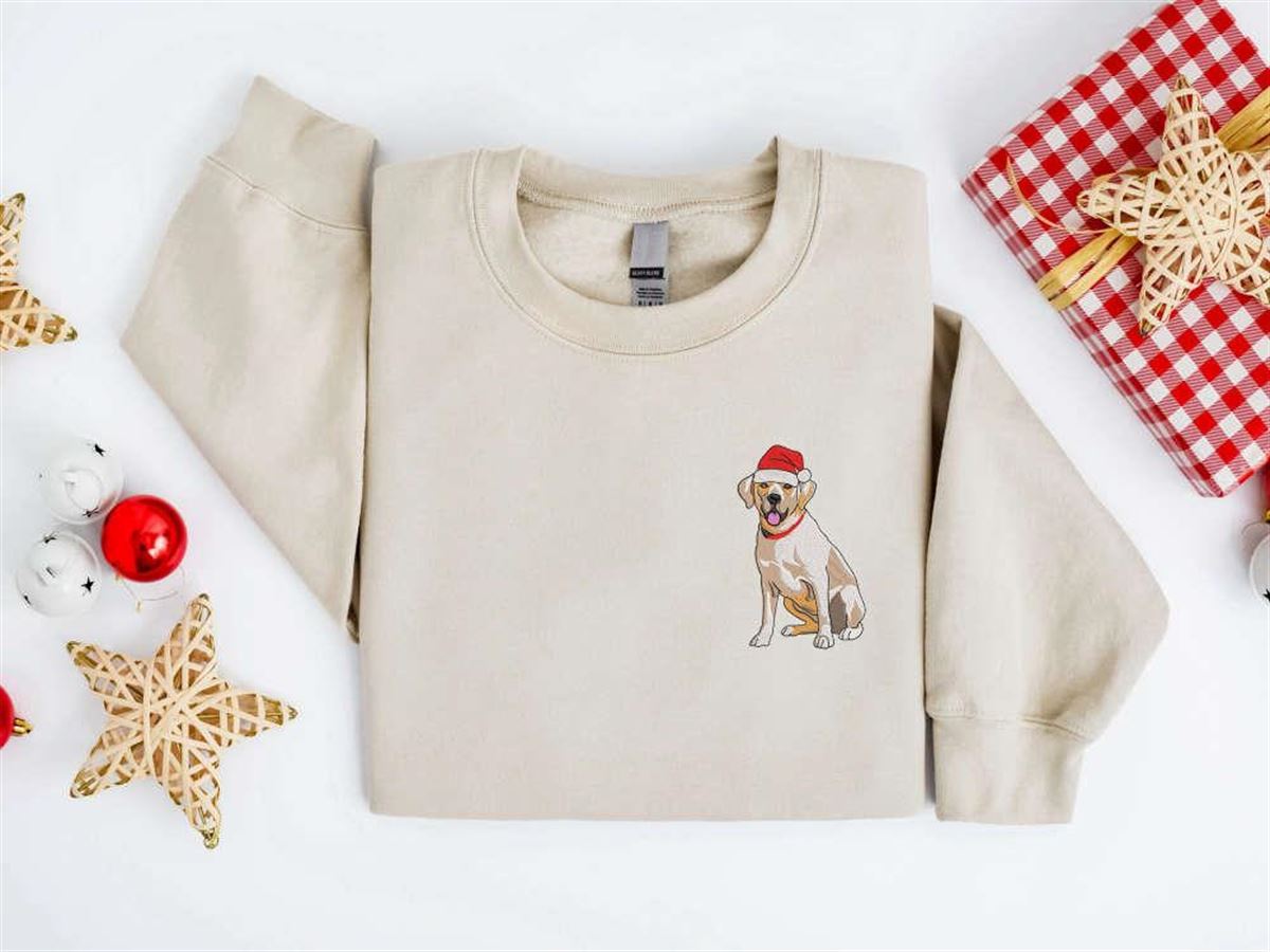 Christmas Labrador Retriever Embroidered Sweatshirt