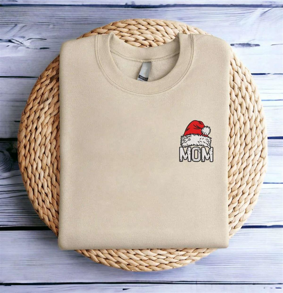 Christmas Mom Embroidered Sweatshirt