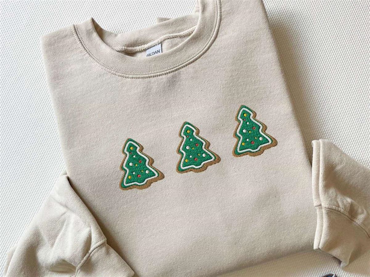 Christmas Tree Cookies Embroidered Sweatshirt