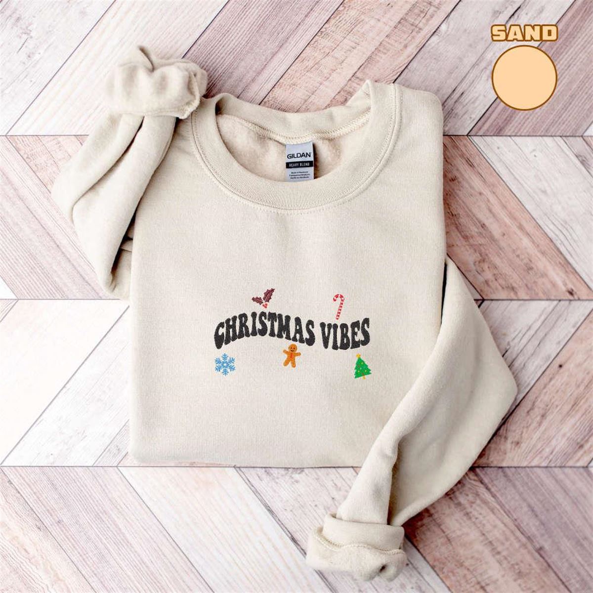 Christmas Vibes Embroidered Sweatshirt