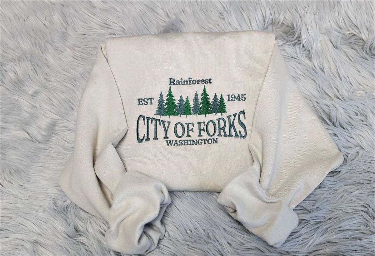 City Of Forks Embroidered Christmas Sweatshirt