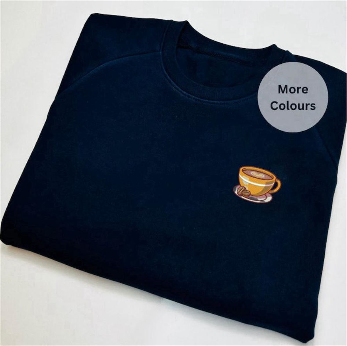 Coffee Crewneck Sweatshirt Embroidered Sweatshirt