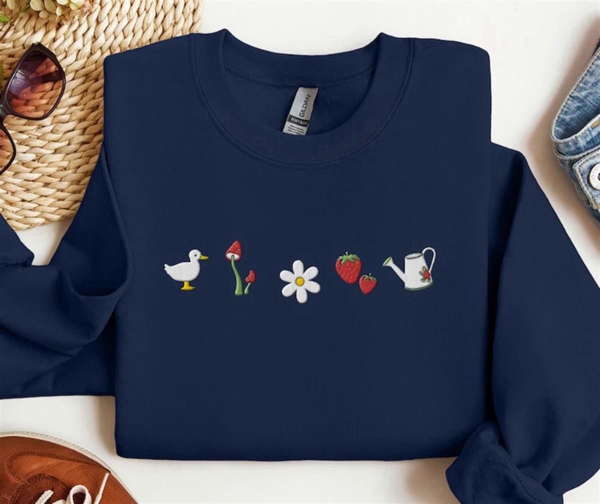 Cottage Core Embroidered Sweatshirt