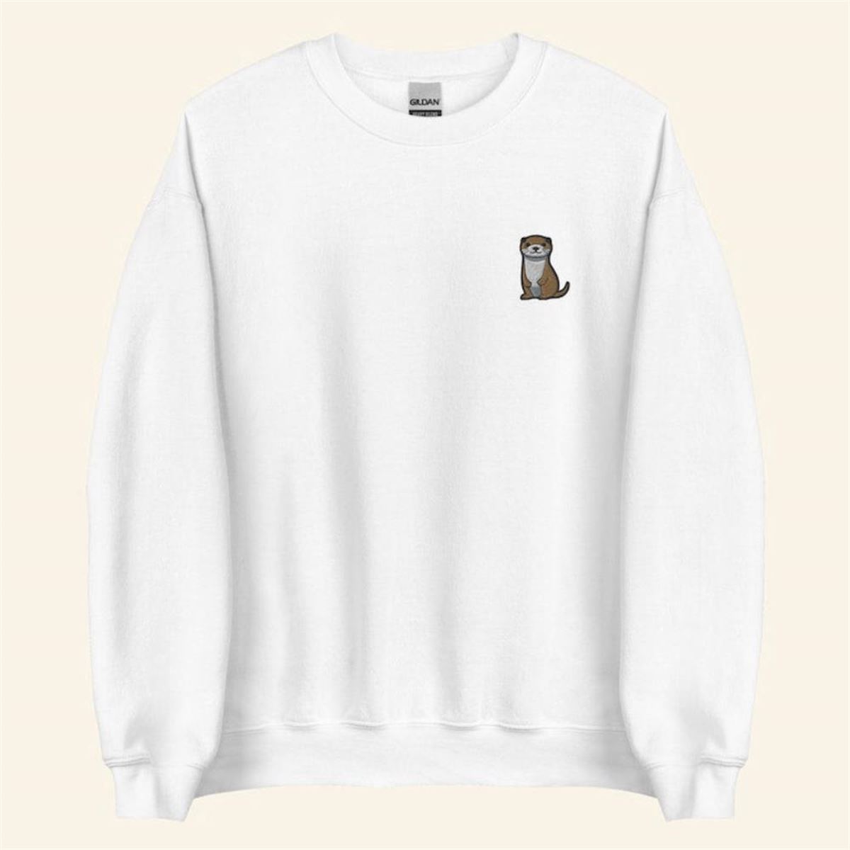 Cute Embroidered Otter Sweatshirt Crewneck