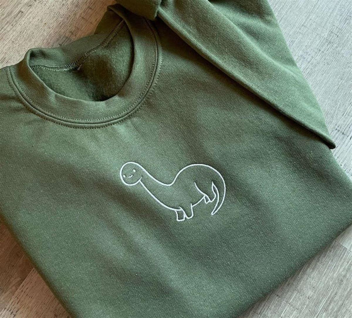 Dinosaur Embroidered Crewneck Sweatshirt