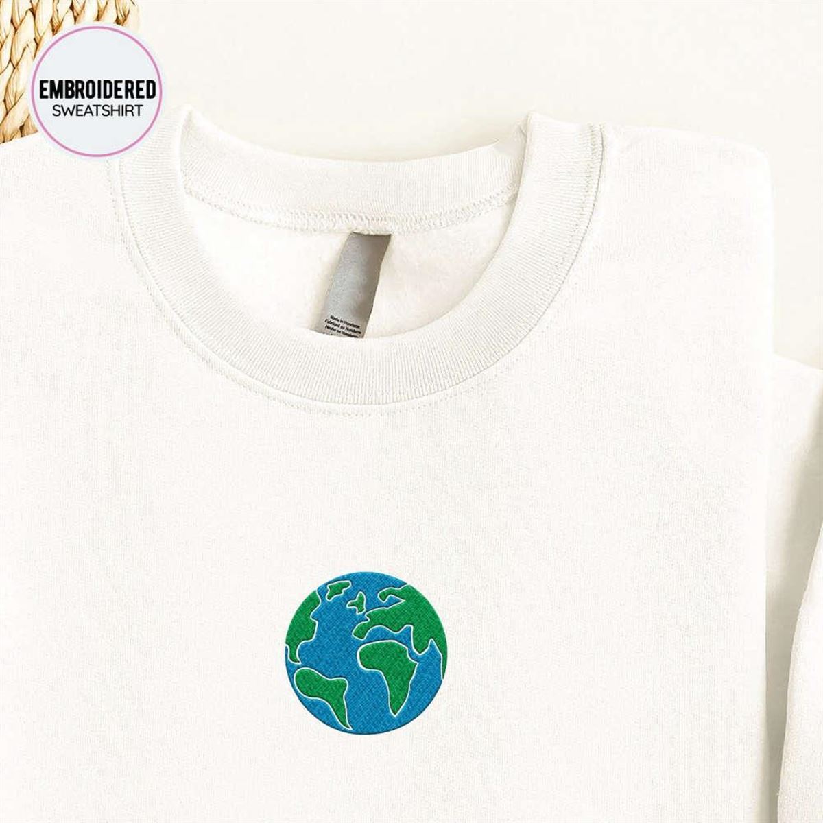 Earth Embroidered Crewneck Sweatshirt