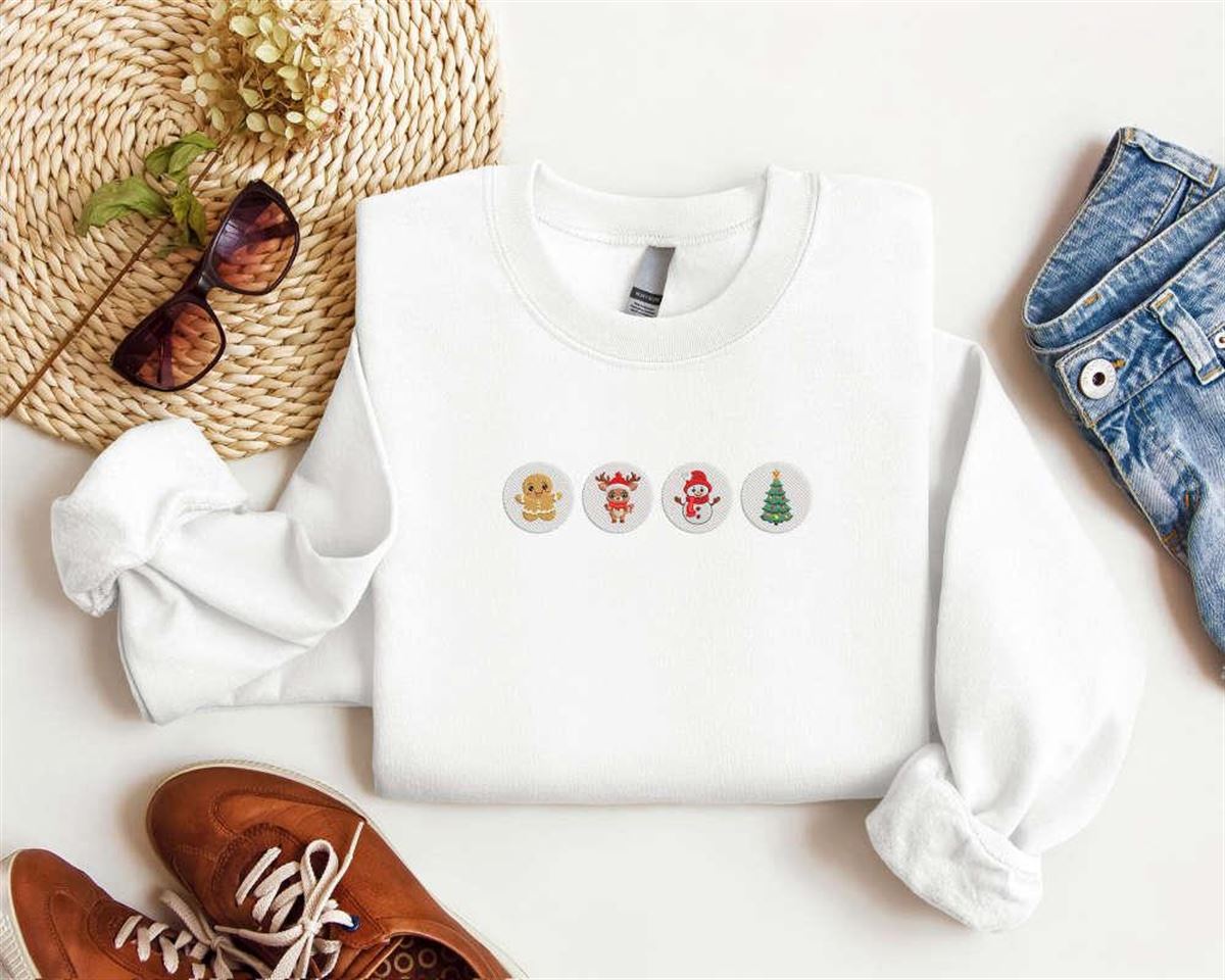 Embroidered Christmas Cookies Sweatshirt