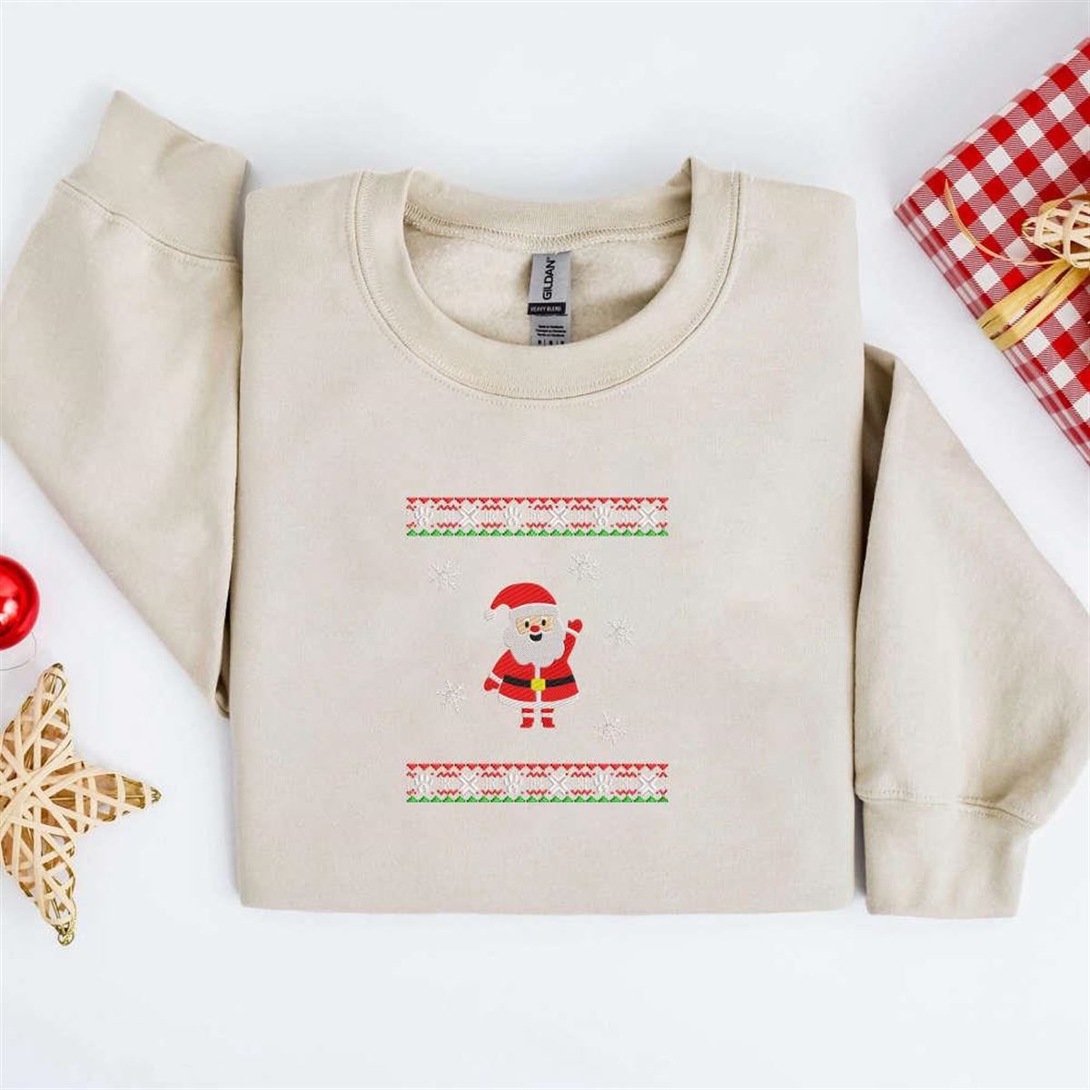 Embroidered Christmas Santa Sweatshirt