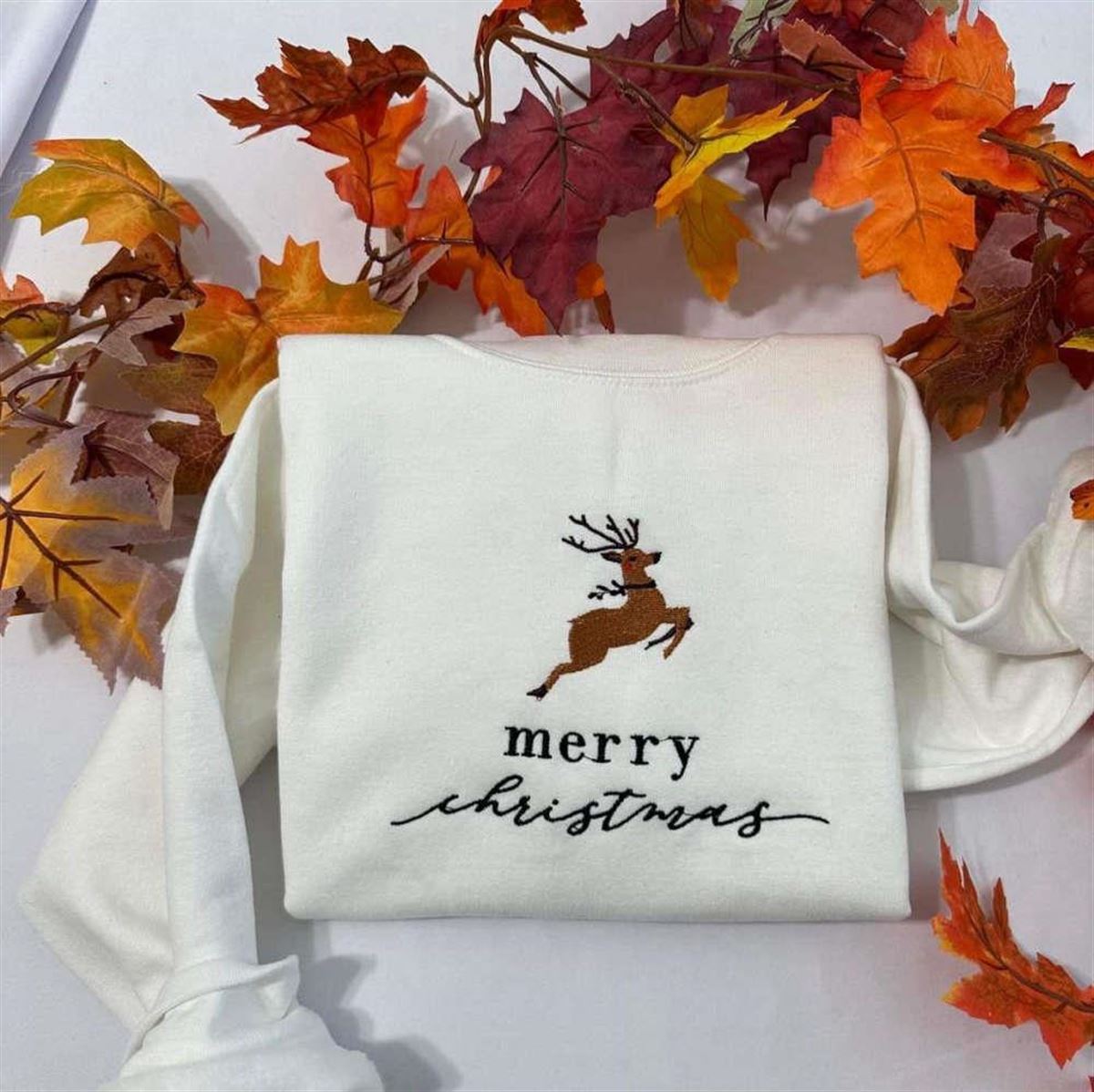 Embroidered Christmas Sweatshirt Crewneck