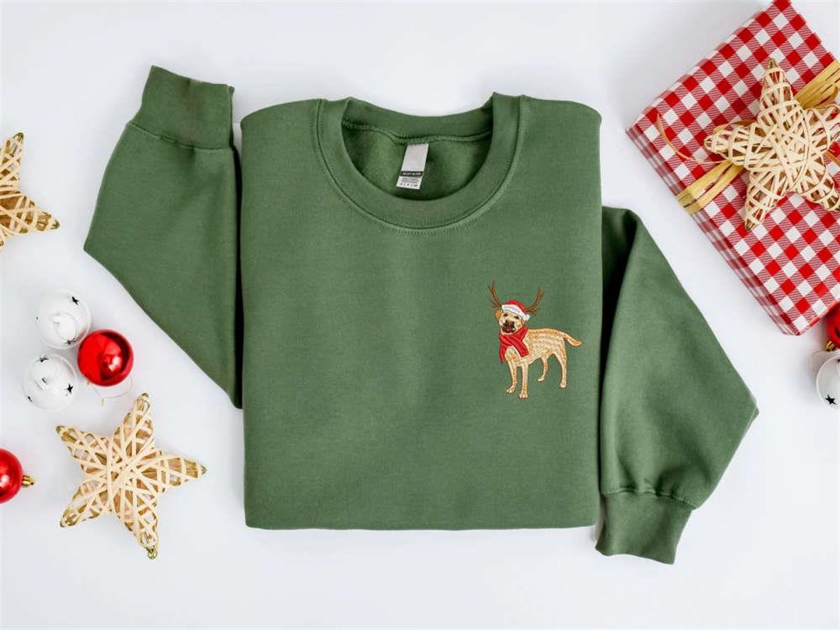 Embroidered Christmas Sweatshirt For Labrador Retrievers