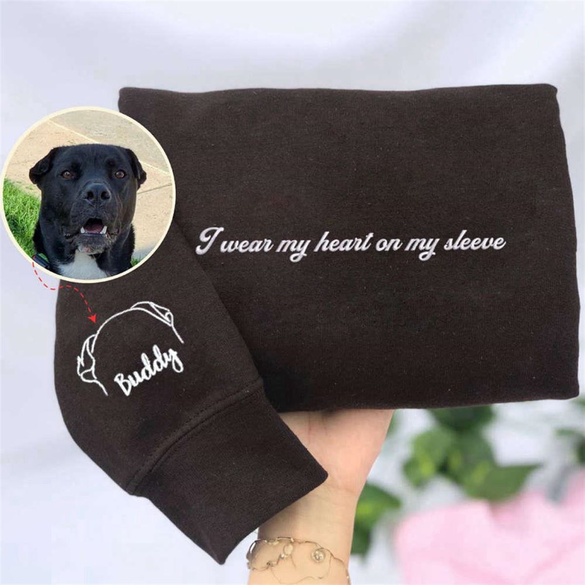 Embroidered Dog Ear Sweatshirt