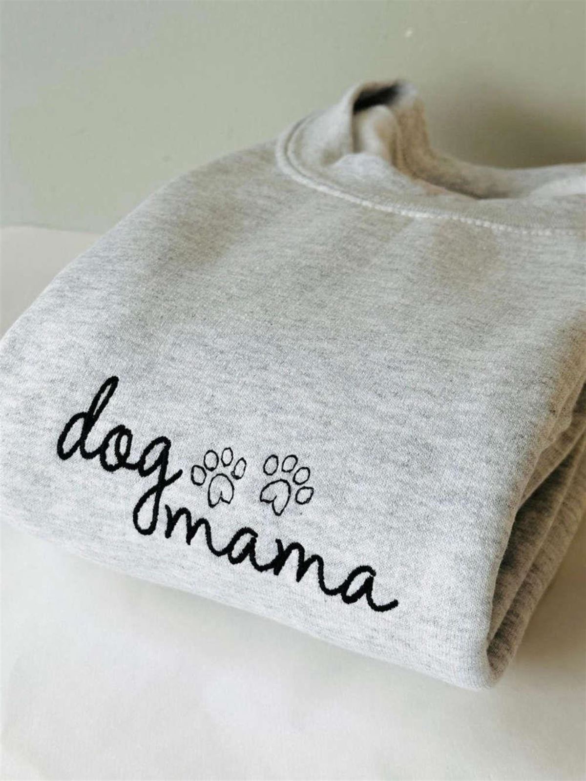 Embroidered Dog Mama Crewneck Sweatshirt