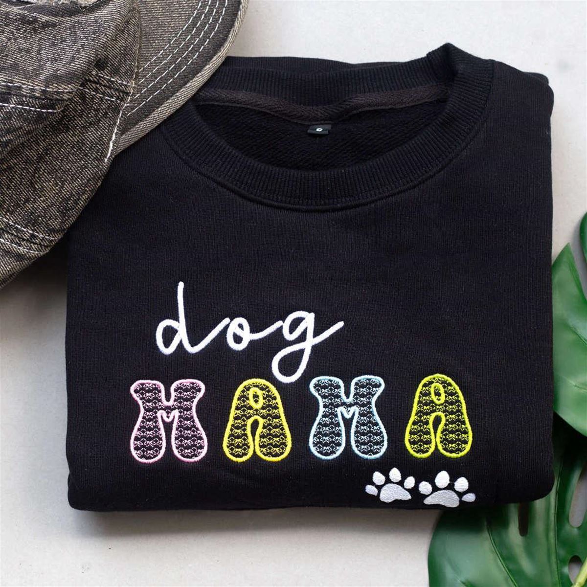 Embroidered Dog Mama Sweatshirt For Dog Lovers