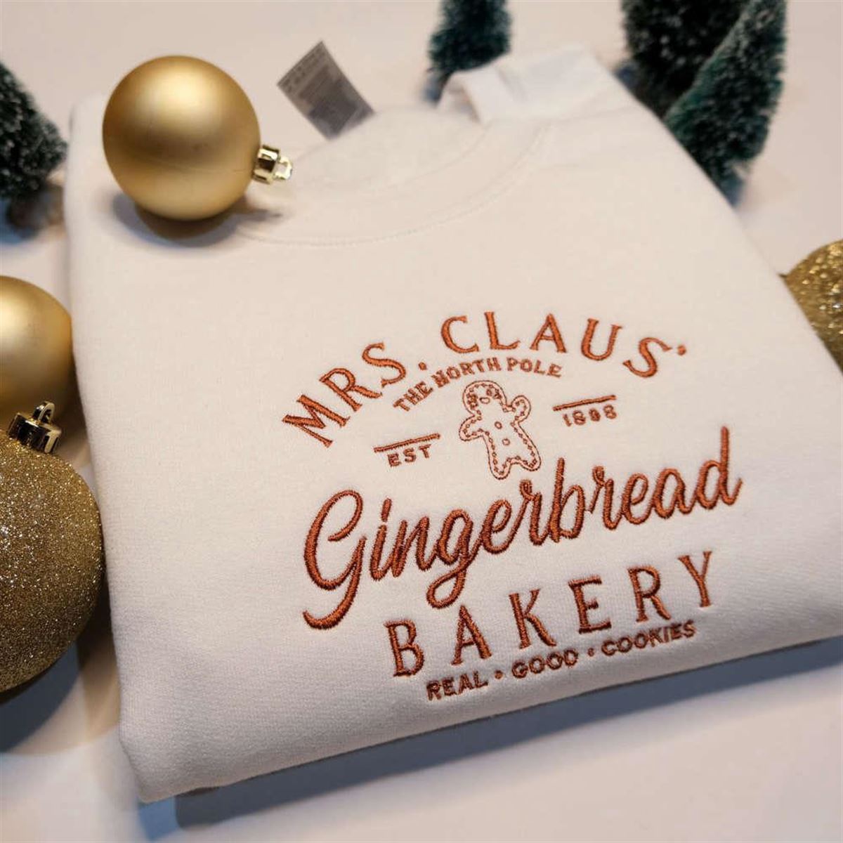 Embroidered Gingerbread Bakery Christmas Sweatshirt