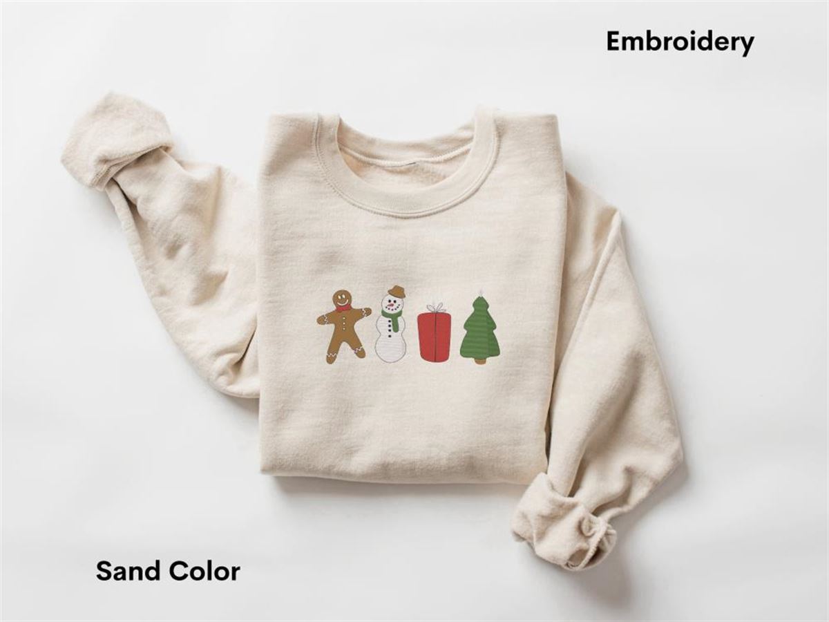 Embroidered Gingerbread Cookies Sweatshirt