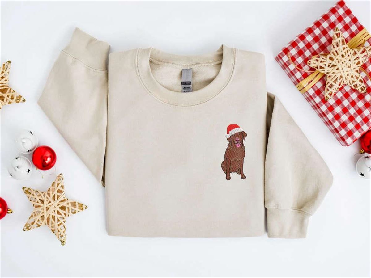 Embroidered Labrador Christmas Dog Sweatshirt