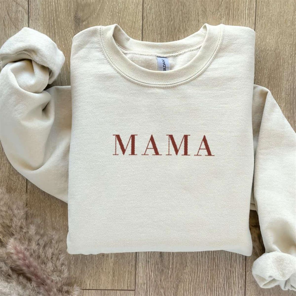 Embroidered Mama Sweatshirt Personalized Gift