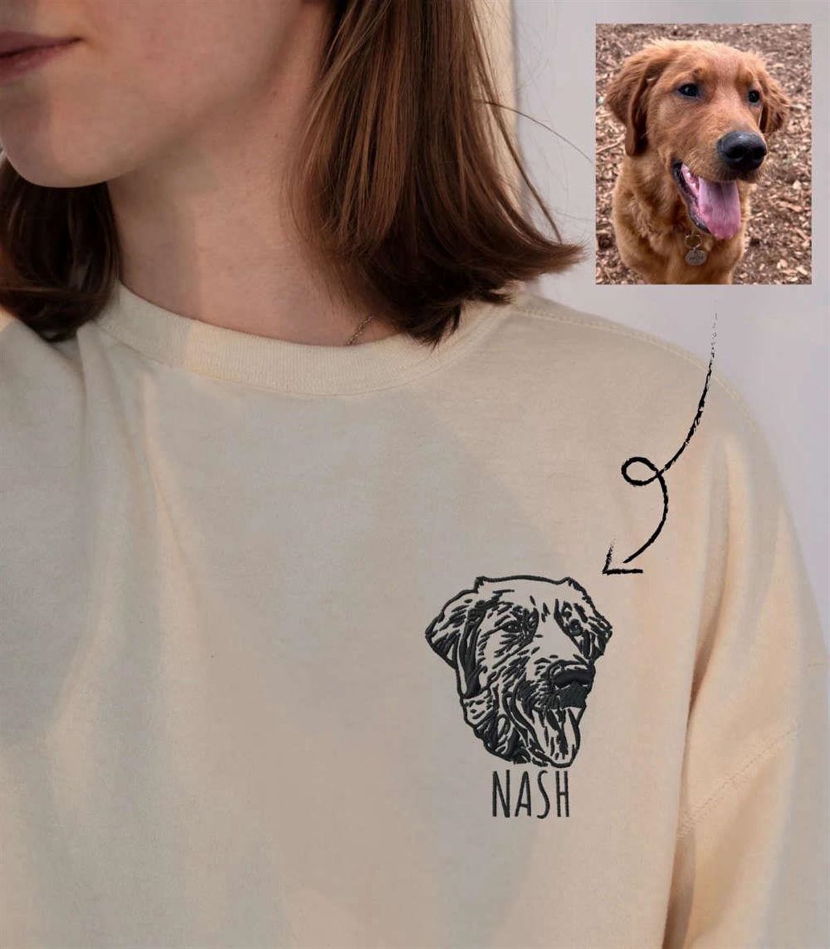 Embroidered Pet Portrait Sweatshirt