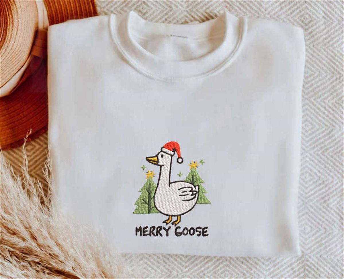 Embroidered Silly Goose Christmas Sweatshirt