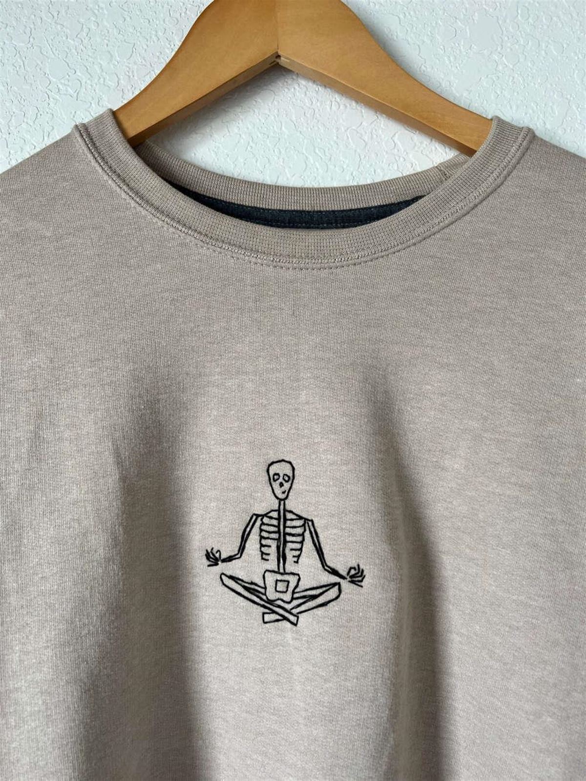 Embroidered Skeleton Yoga Sweatshirt