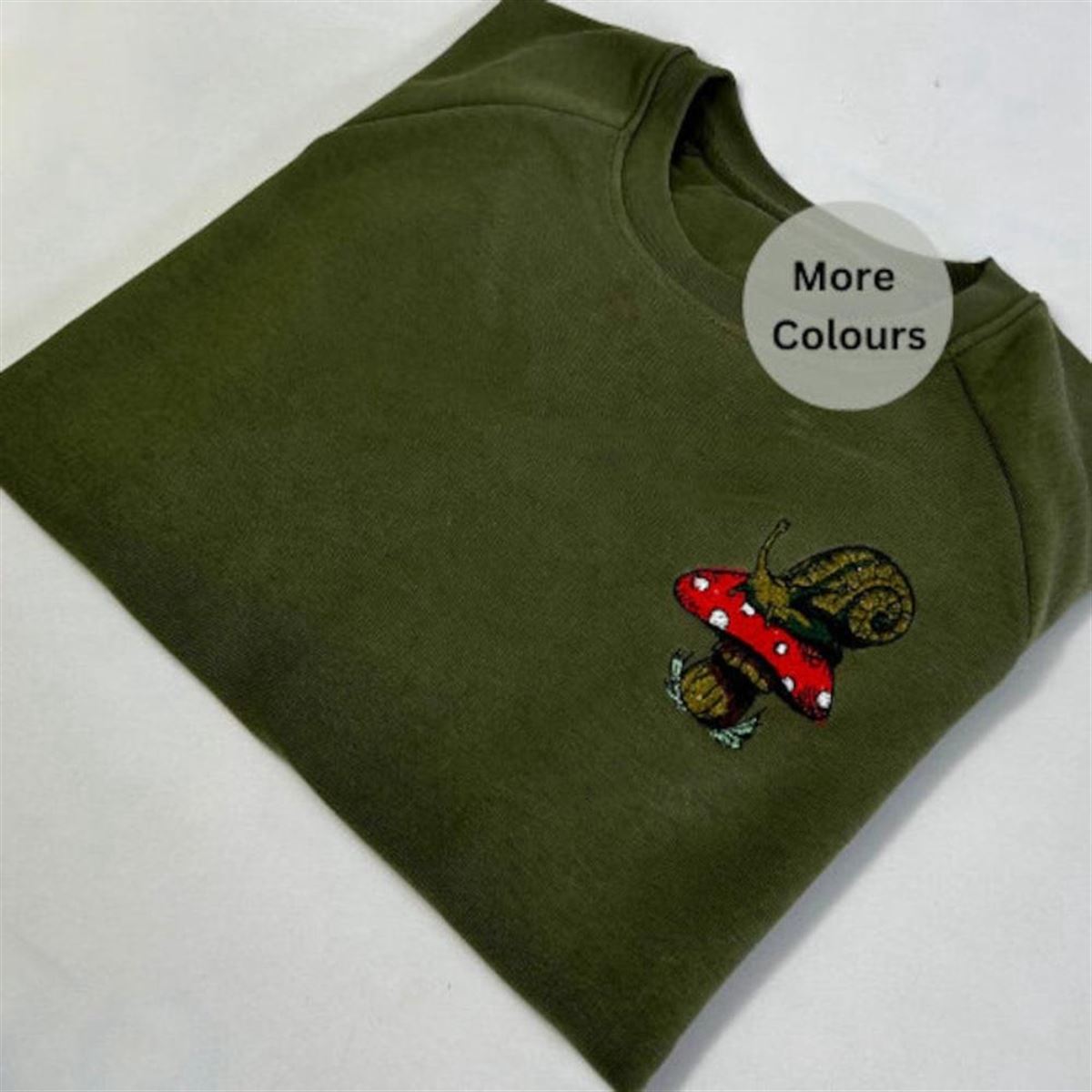 Embroidered Snail Mushroom Sweatshirt