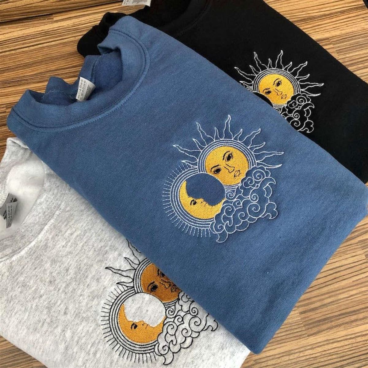 Embroidered Sun And Moon Sweatshirt