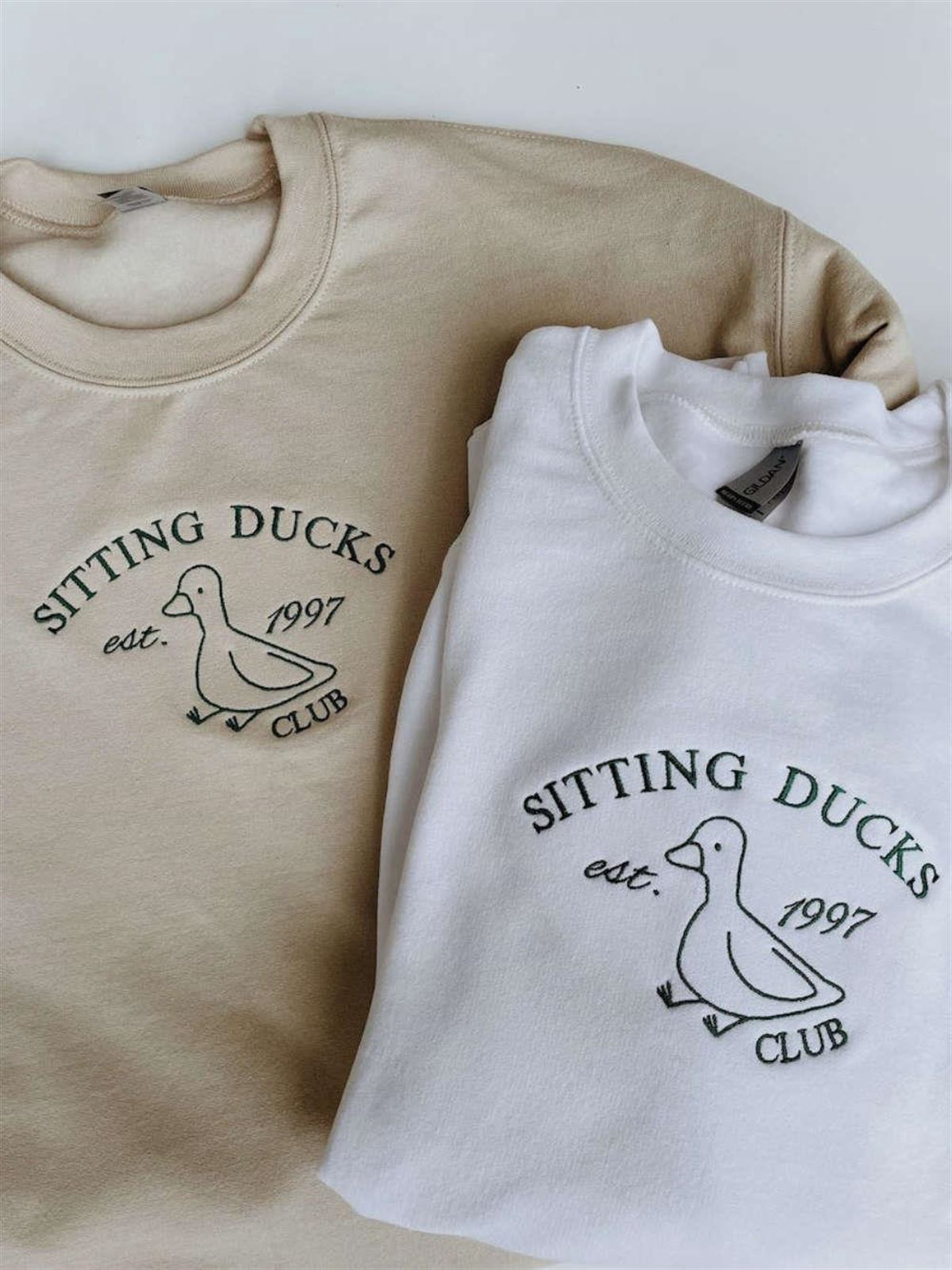 Embroidered Sweatshirt Sitting Ducks Club