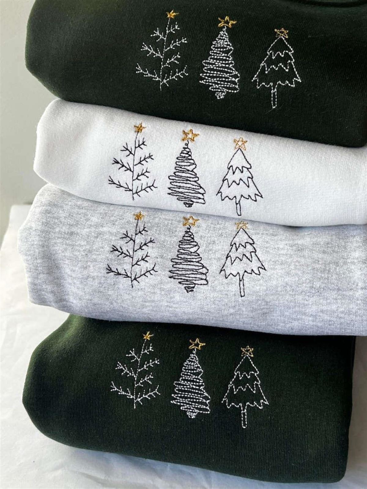 Embroidered Tree Doodle Sweatshirt