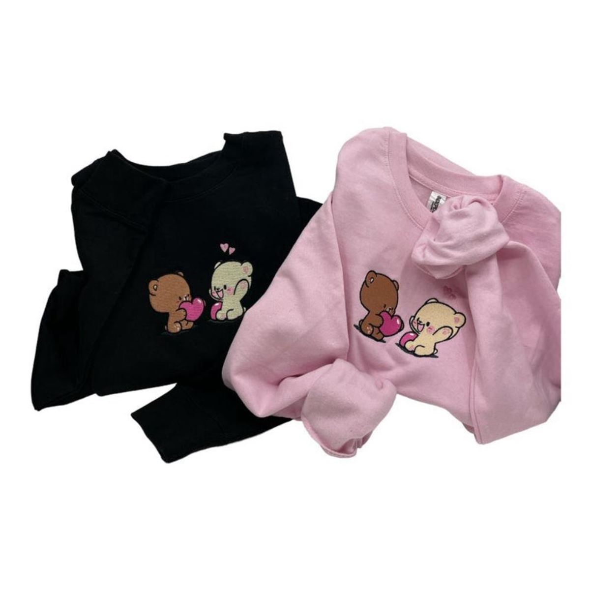 Embroidered Valentines Bear Couple Sweatshirt