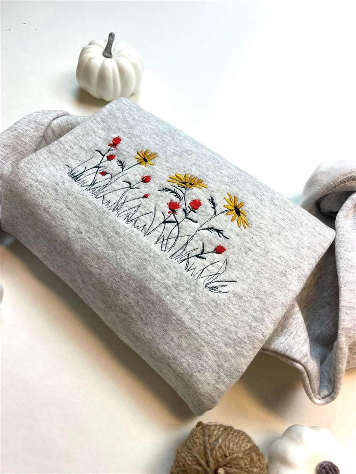 Floral Embroidered Crewneck Sweatshirt