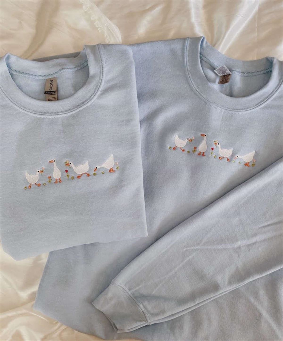 Funny Geese Embroidered Crewneck Sweatshirt