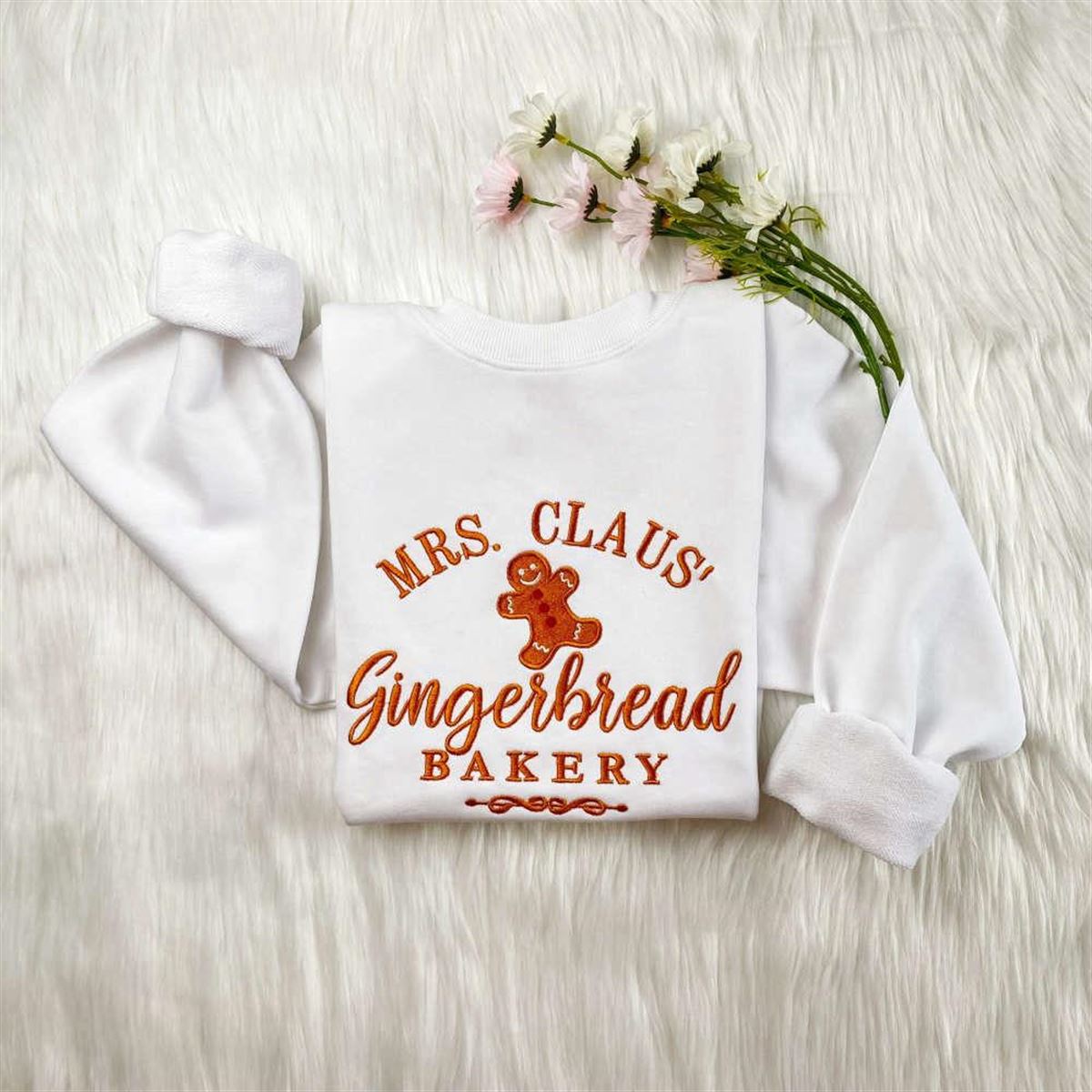 Gingerbread Embroidered Sweatshirt By Mrs Clause