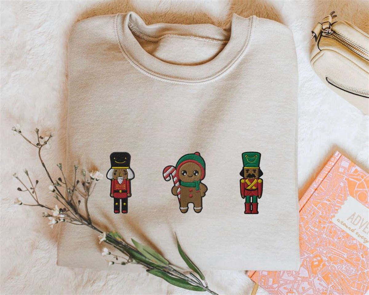 Gingerbread Man Embroidered Nutcracker Sweatshirt