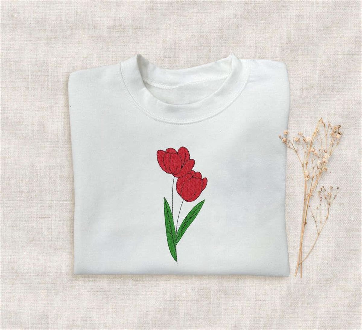 Halloween Rose Embroidered Sweatshirt Crewneck