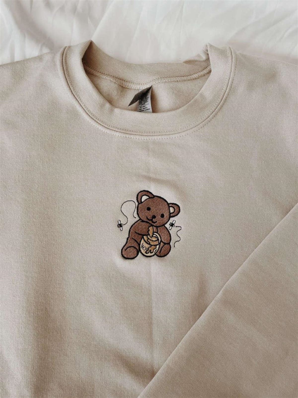 Honey Bear Embroidered Crewneck Sweatshirt