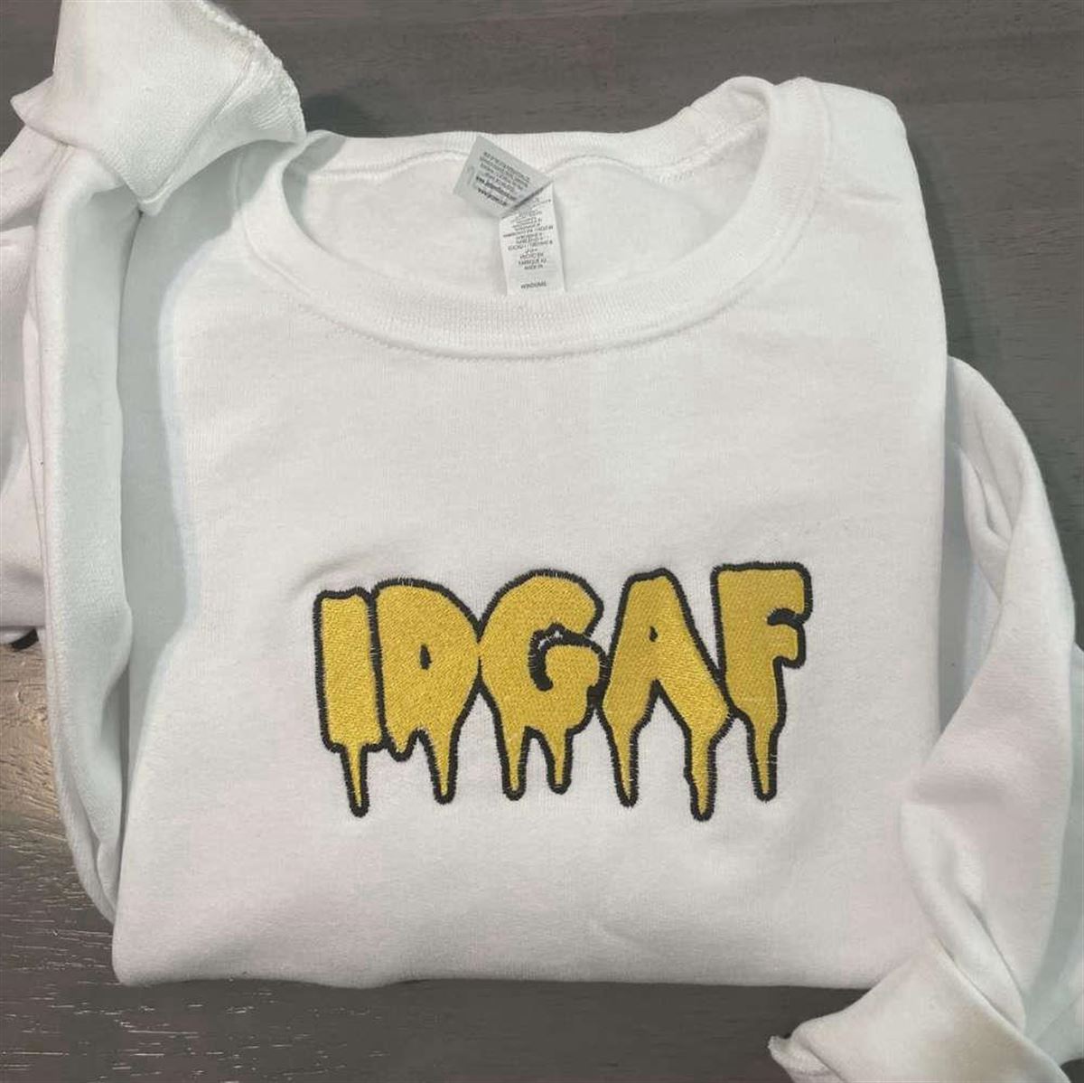 Idgaf Embroidered Crewneck Sweatshirt